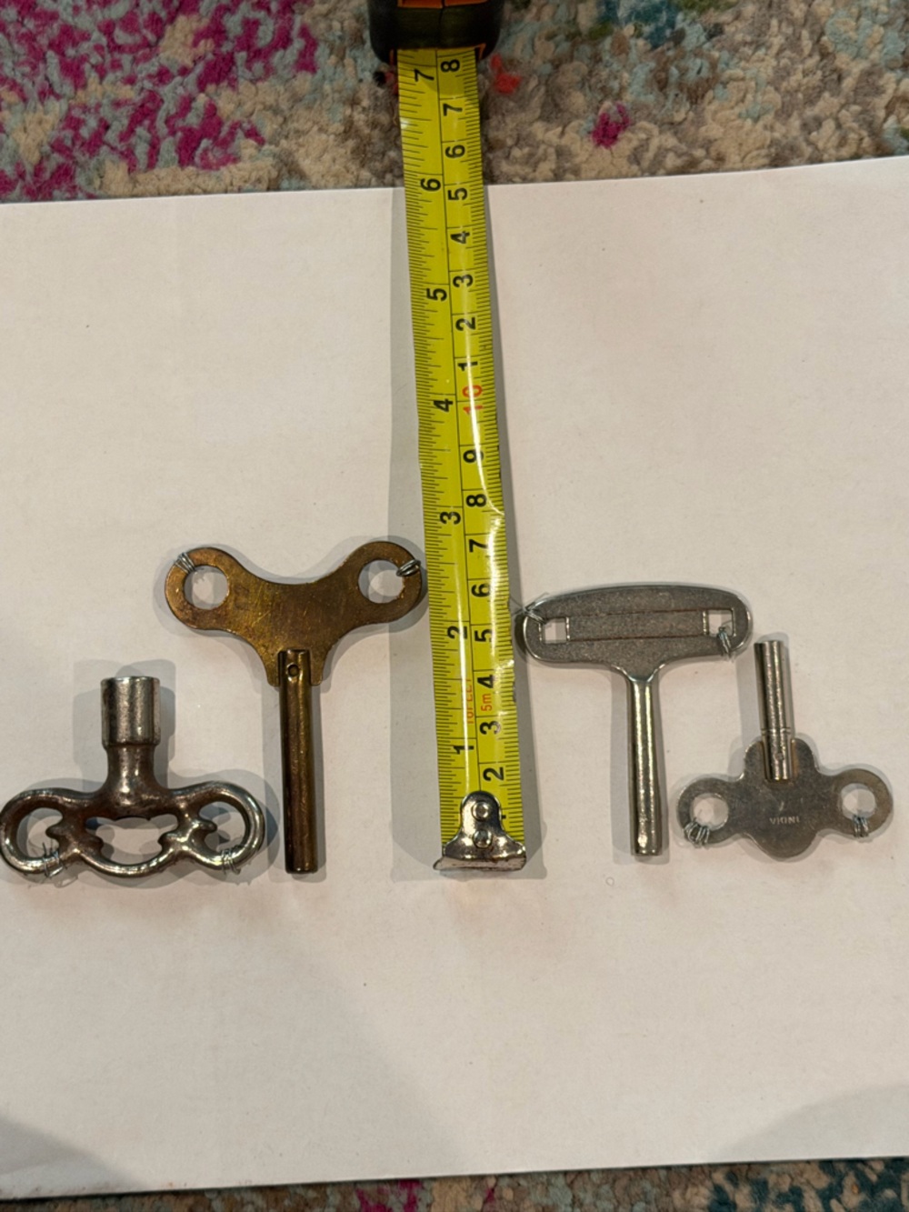 4 Vintage Clock Winding Keys